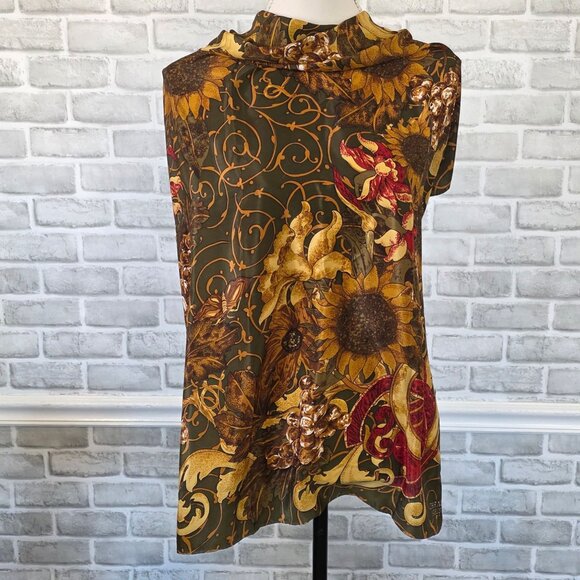 Vintage Chanel Paris Silk Scarf Classic Quiet Luxury Old Money Sunflowers - Picture 1 of 16